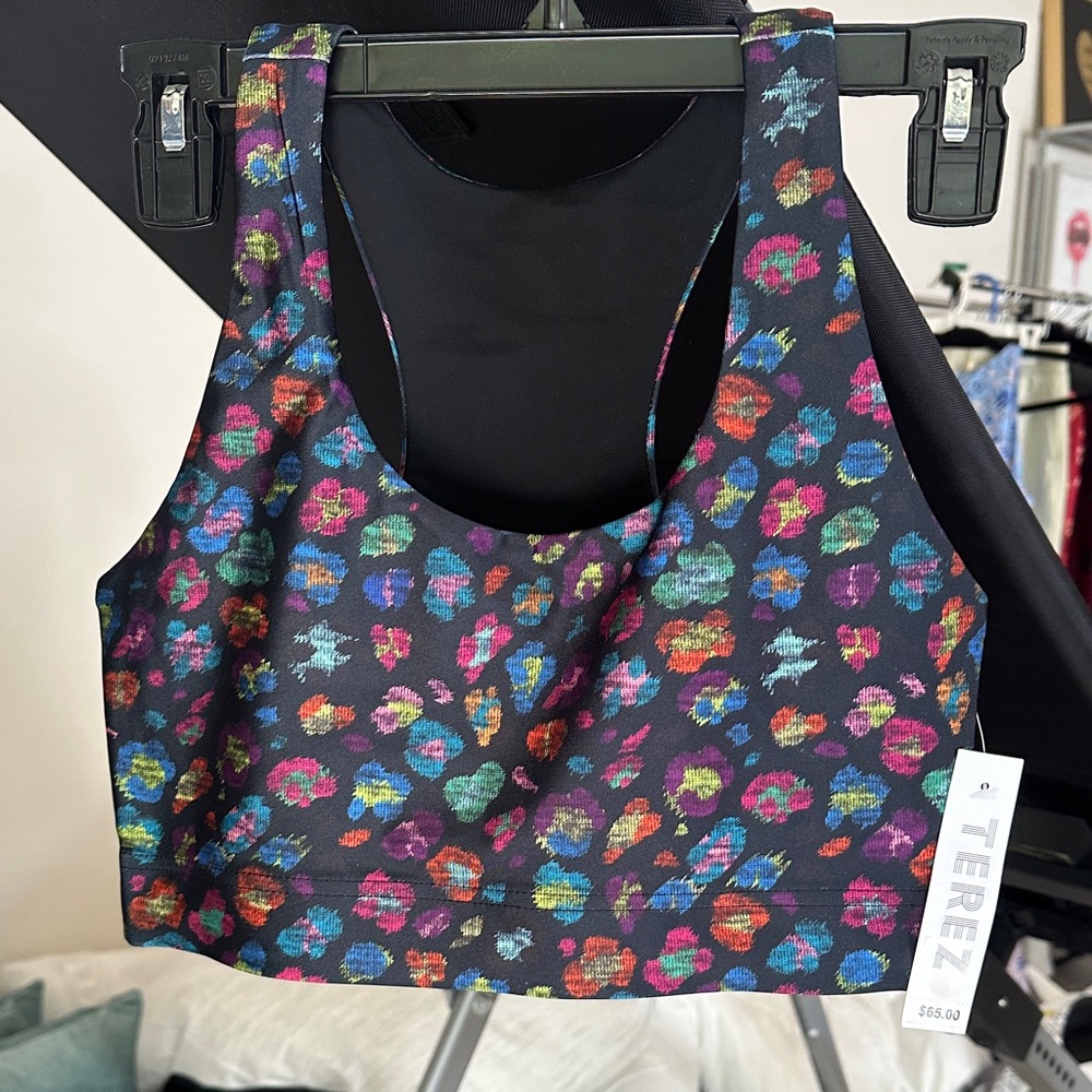 Terez Multicolored Print Tank Top/Sports Bra Size S